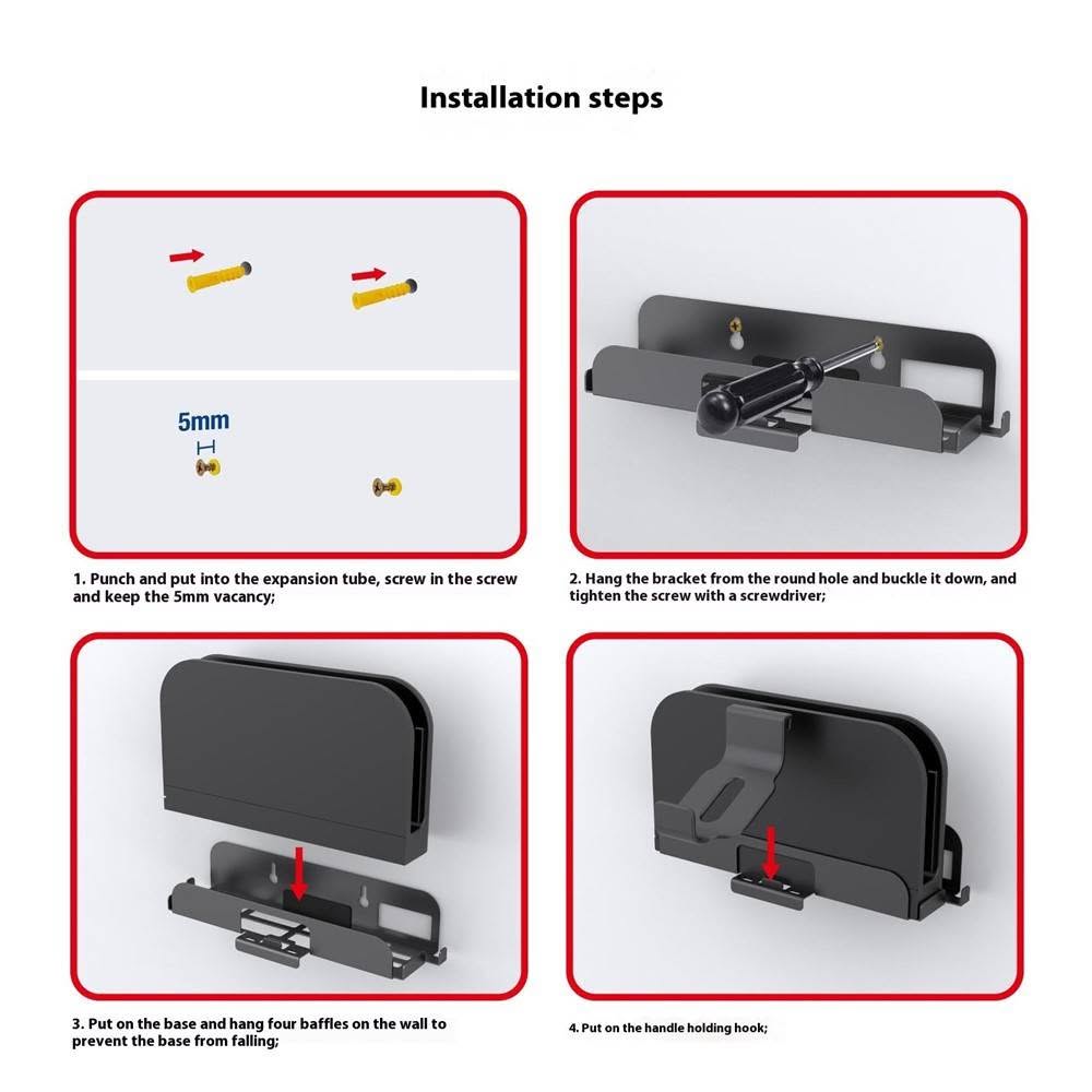 Nintendo Switch 2 Wall Mount Storage Rack - Suspension NS2 Bracket with Controller Hanger