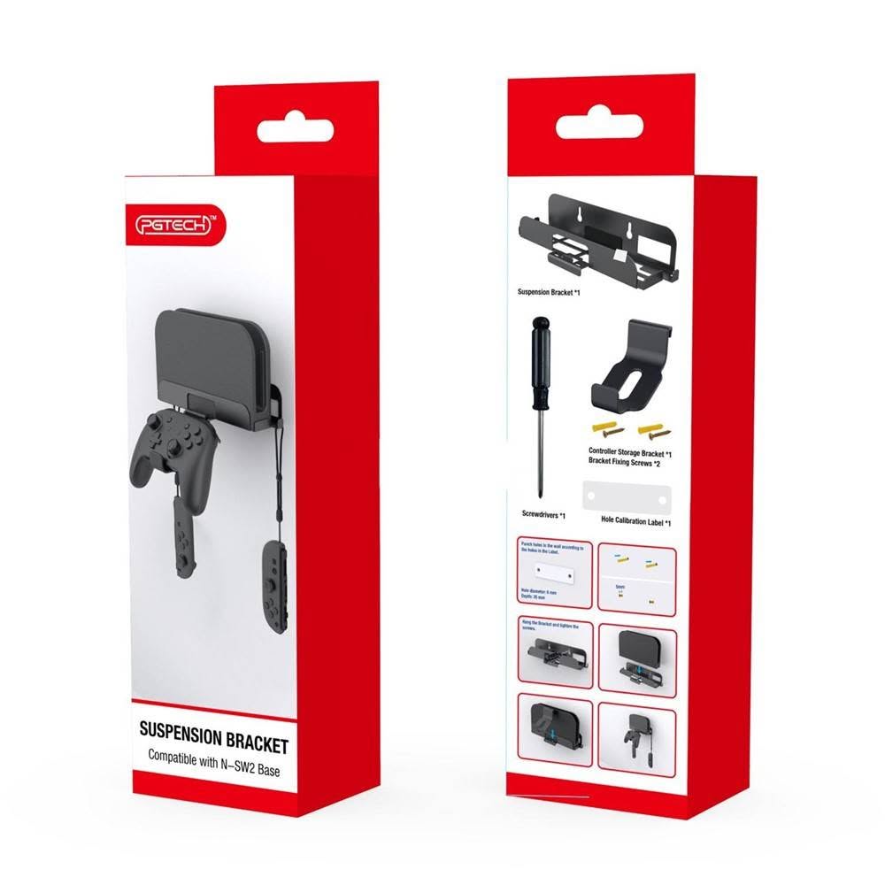 Nintendo Switch 2 Wall Mount Storage Rack - Suspension NS2 Bracket with Controller Hanger